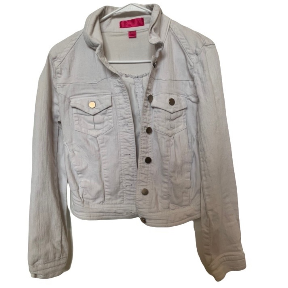 White Cropped Jean Jacket